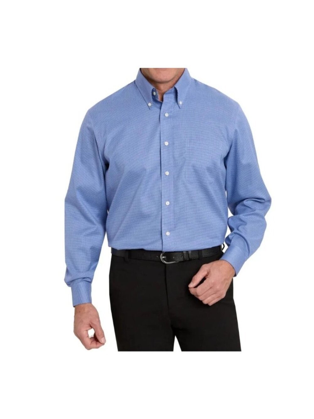 NWT Kirkland Signature Men's 17 Blue Pattern Button-Down Dress Shirt
